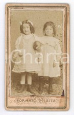1870 ca. ITALIA - Ritratto di bambine con una palla *Foto NEGRI CDV (2)