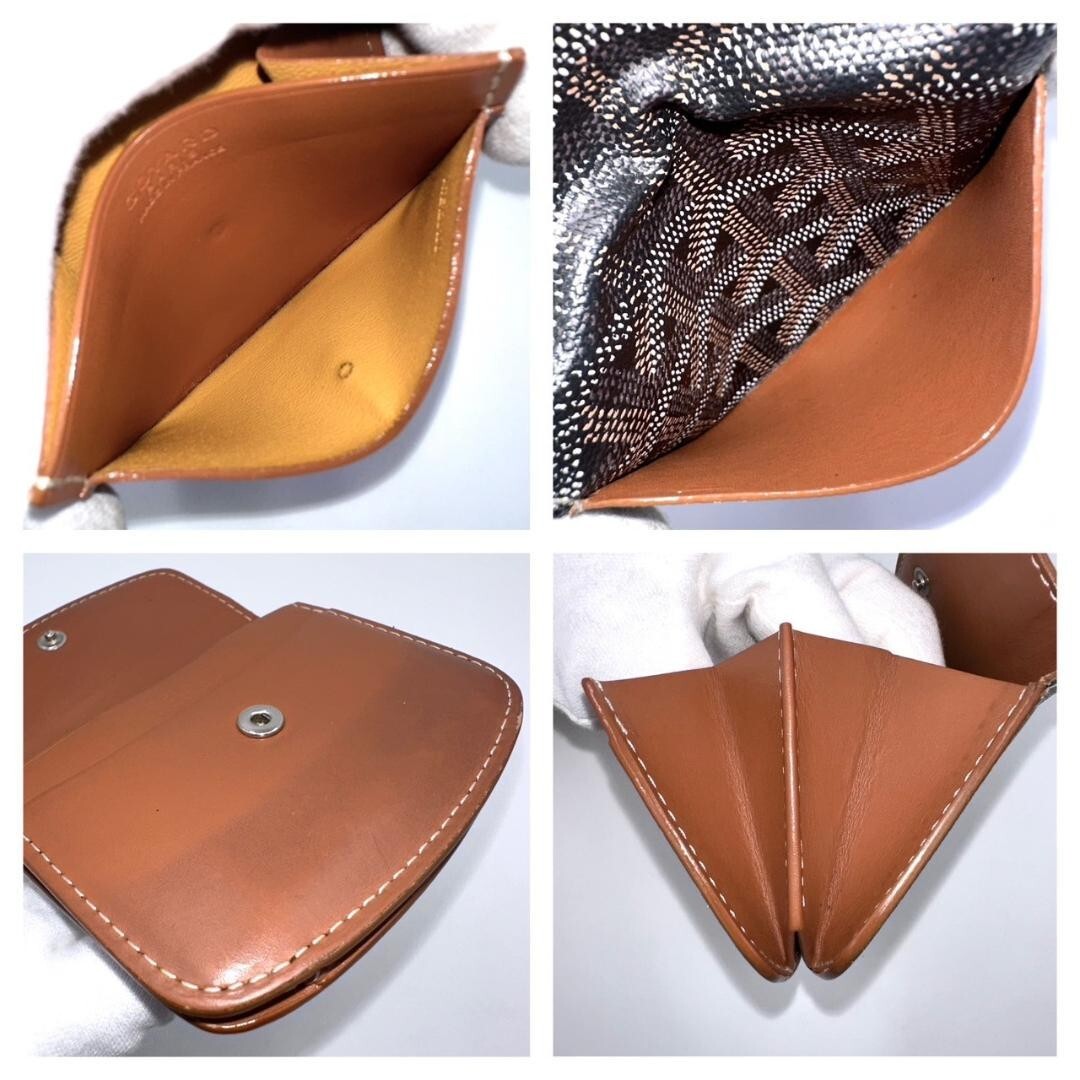 Goyard coin case, coin purse, herringbone, one-point logo