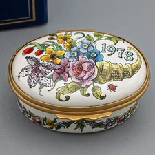 Bilston & Battersea Halcyon Days Enamels Trinket Box 1978 A Year to Remember