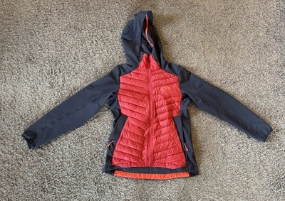 Helly Hansen Women s Small Puffer Jacket Hooded Full Zip Pink / Grey Insulated