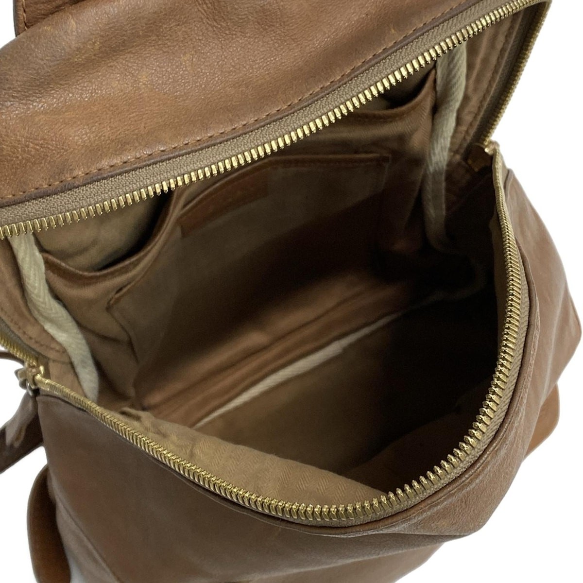genten - Brown Leather Backpack - image 6