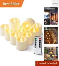 400+ Hour Timer Remote Control Flameless Votive Candles, Battery Operated LED...