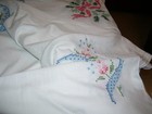 Pair of Hand Embroidered Tablecloths 1 is Christmas & Hand Crocheted Doilies — photo 2