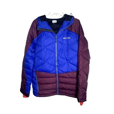 Columbia M Labyrinth Loop Hooded Puffer Ski Jacket $185 Snowboard Coat Blue NEW
