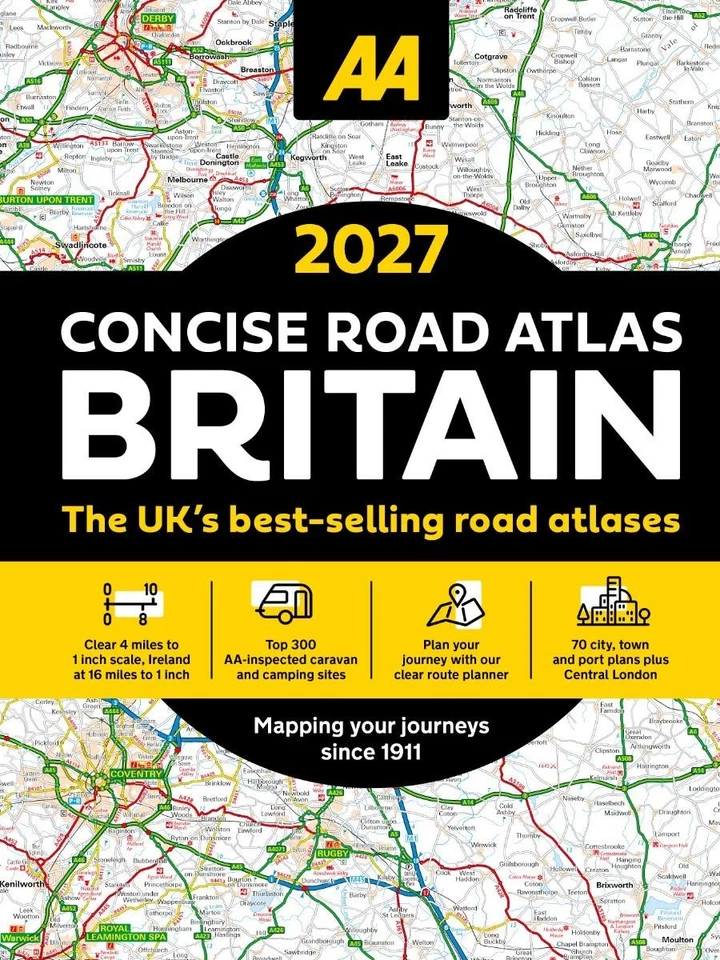 AA 2027 Concise Road Atlas Britain Spiral-Bound 4 Miles to 1 Inch Scale Pub 2026 - Image 1 of 1