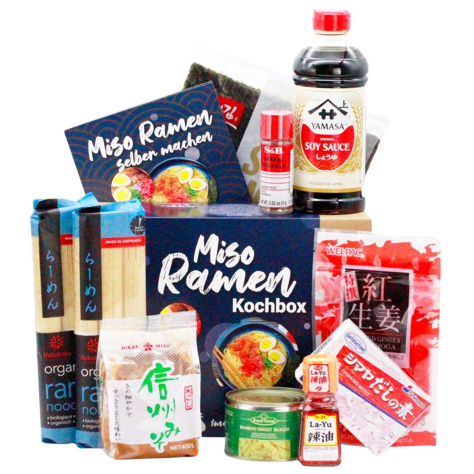 Miso Ramen Kochset für japanische Nudelsuppe für 6 Portionen, 10teilige DIY R...