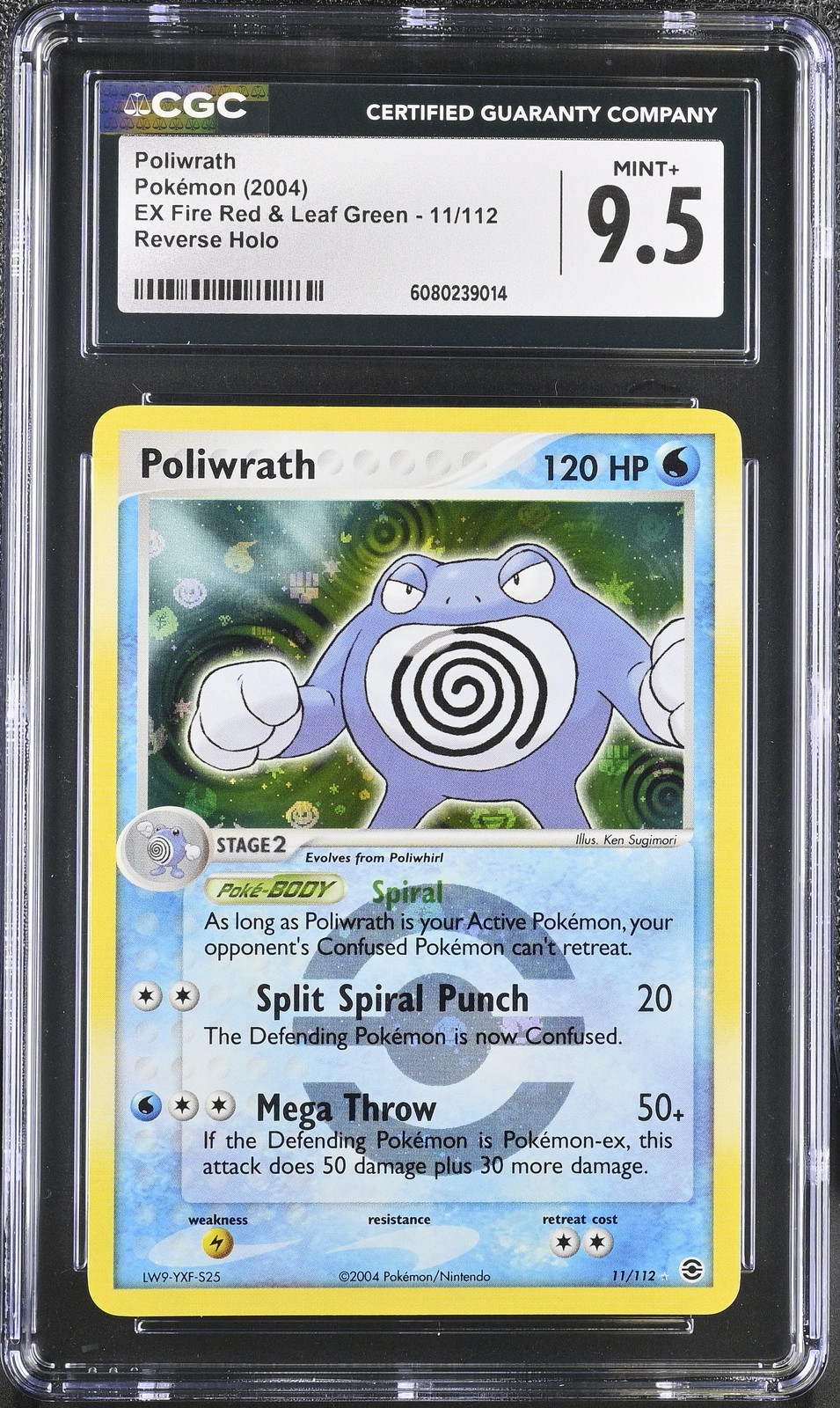 CGC 9.5 Poliwrath EX Fire Red & Leaf Green 11/112 Reverse Holo Pokemon Card