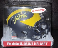 Luke Schoonmaker Signed Auto Michigan Riddell Mini Helmet Beckett Certified