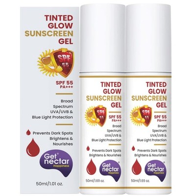Get Nectar Happiness Tinted Glow Sunscreen Gel Spf 55, 50ml Each
