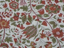 POTTERY BARN FLORAL VINES RED/GREEN DECORATIVE PILLOW COVER  18 X 18