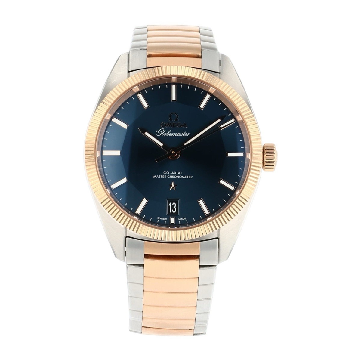 Omega Globemaster Gold Steel Blue Dial 39mm Automatic Mens