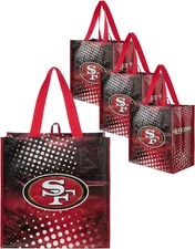Spacious 4-Piece Set of NFL Reusable Shopper Bags - San Francisco 49ers Pride