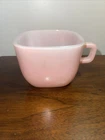 VINTAGE Glasbake J-2265 Pink Square Milk Glass Coffee Mug Cup Made In U.S.A