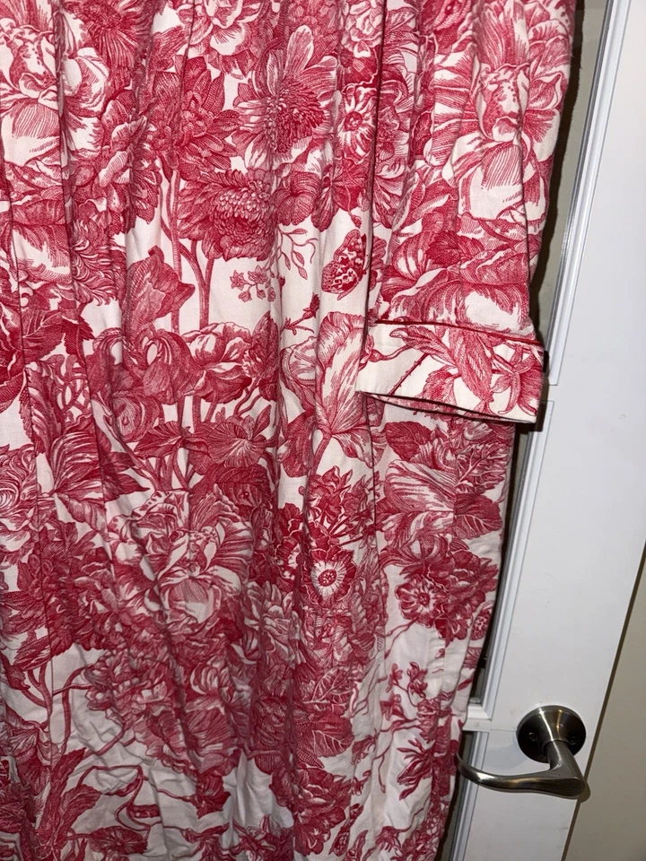 Camisón Lands End 100 % algodón tejido manga larga rojo blanco floral mujer 1X 16/18 Foto 3 de 4