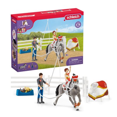 Schleich Horse Club   Mia's Vaulting Set, 18 Piece Horse Play Set with Rider,...