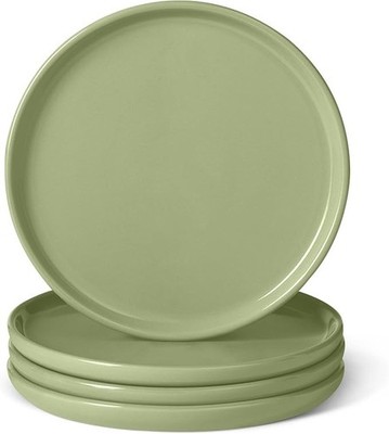 Glazed Stoneware Appetizer Plates, Ceramic 4-Piece Set, Microwave and Dishwasher