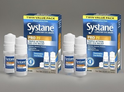 2 PACK ALCON SYSTANE PRO PF Preservative Free TWIN PACK - 4 X 10ML BOTTLES 9/27