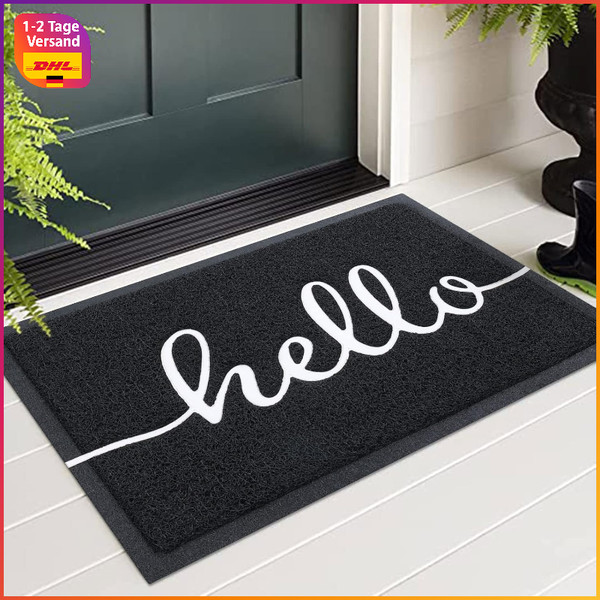 FußMatte Rutschfest Waschbar Schmutzfangmatte 60X90 Cm Schwarz FüR HaustüR-image