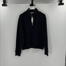 Z Supply Women's Half Zip Sweatshirt - Black - Medium - New with tags