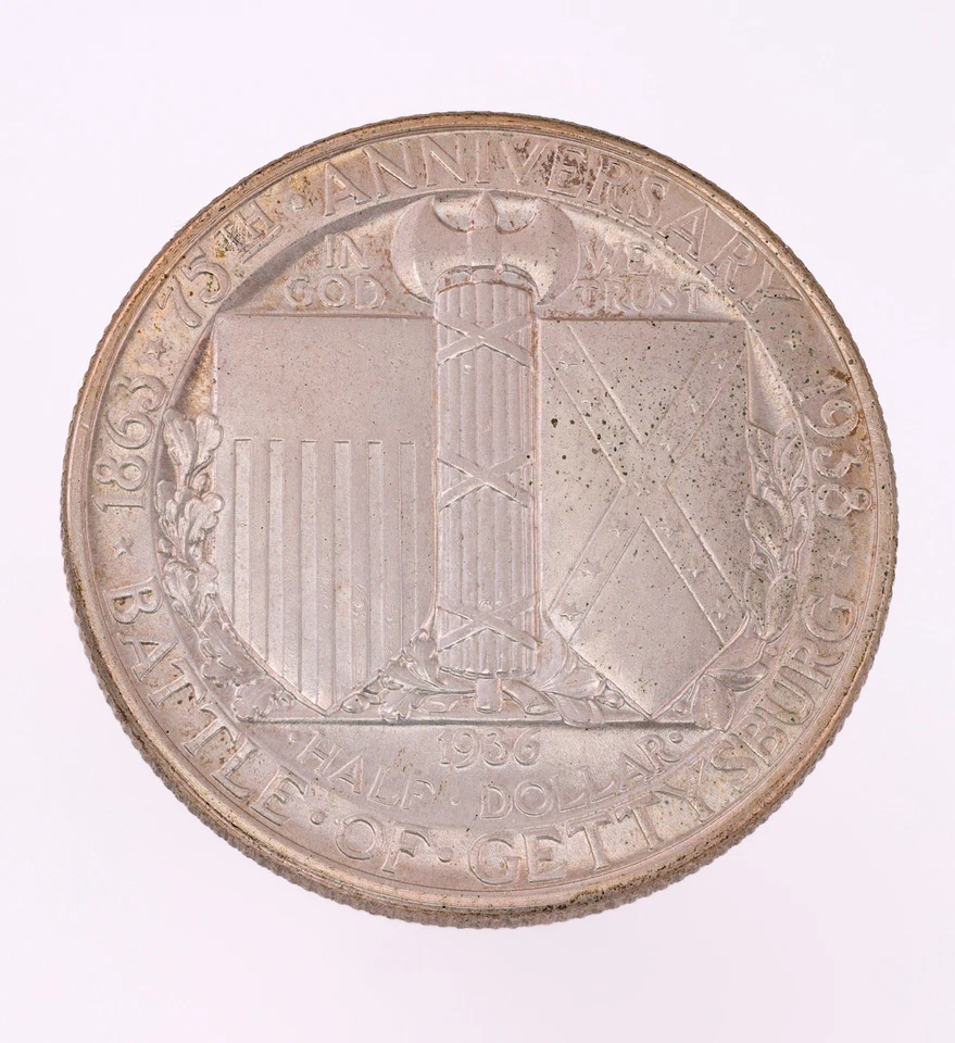 1936 Gettysburg Commemorative Silver Half Dollar (B3002) - Image 2 of 2