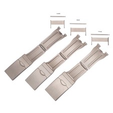 Mens Titanium Buckle Safety Clasp Metal Band 16mm 18mm 20mm Strap Bracelet New