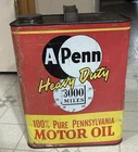 VINTAGE METAL A PENN MOTOR OIL CAN 100% PURE PENNSYLVANIA PENN OIL BUTLER PA