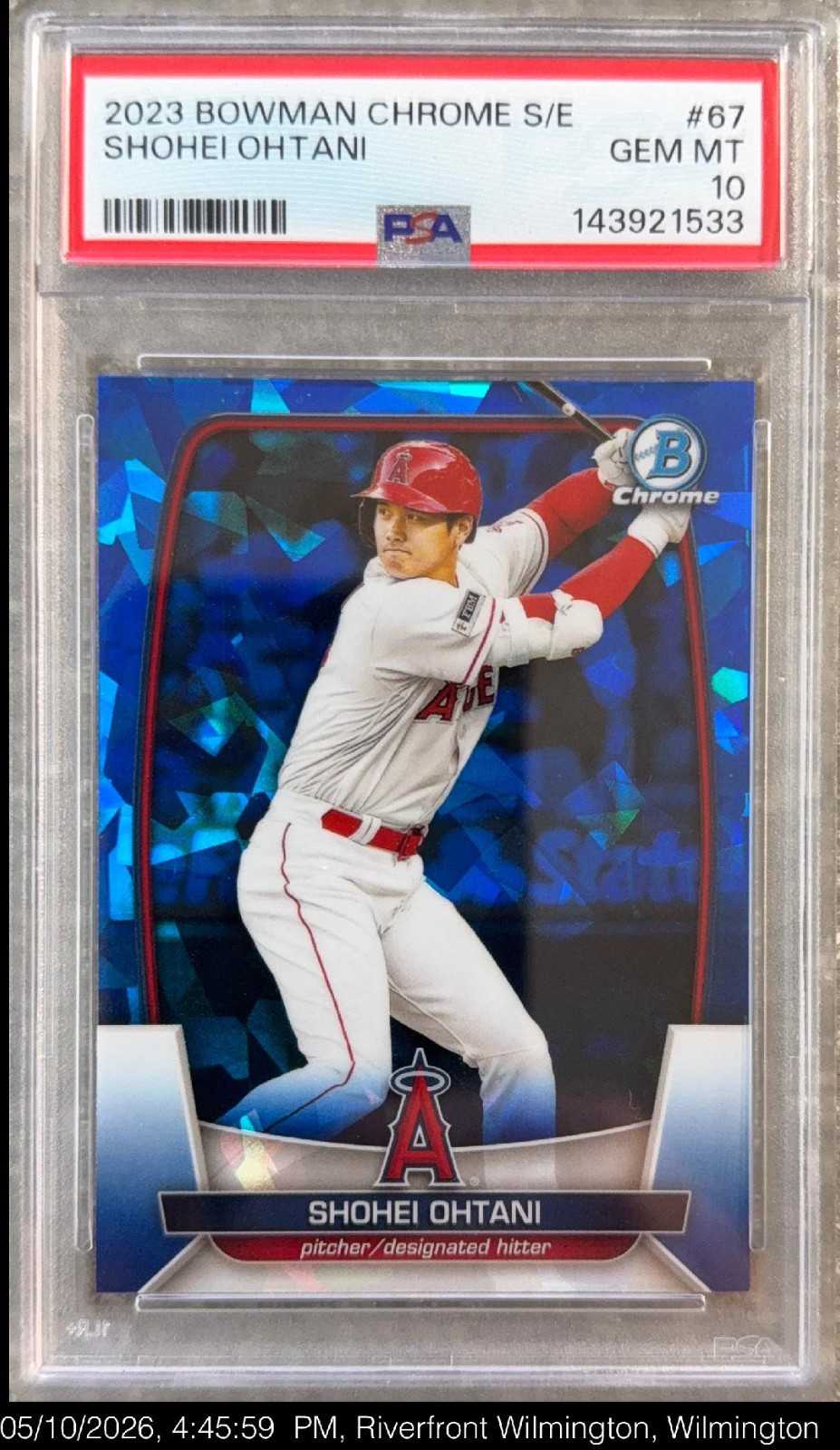 2023 Bowman Chrome Sapphire Edition Shohei Ohtani #67 PSA 10 GEM MT