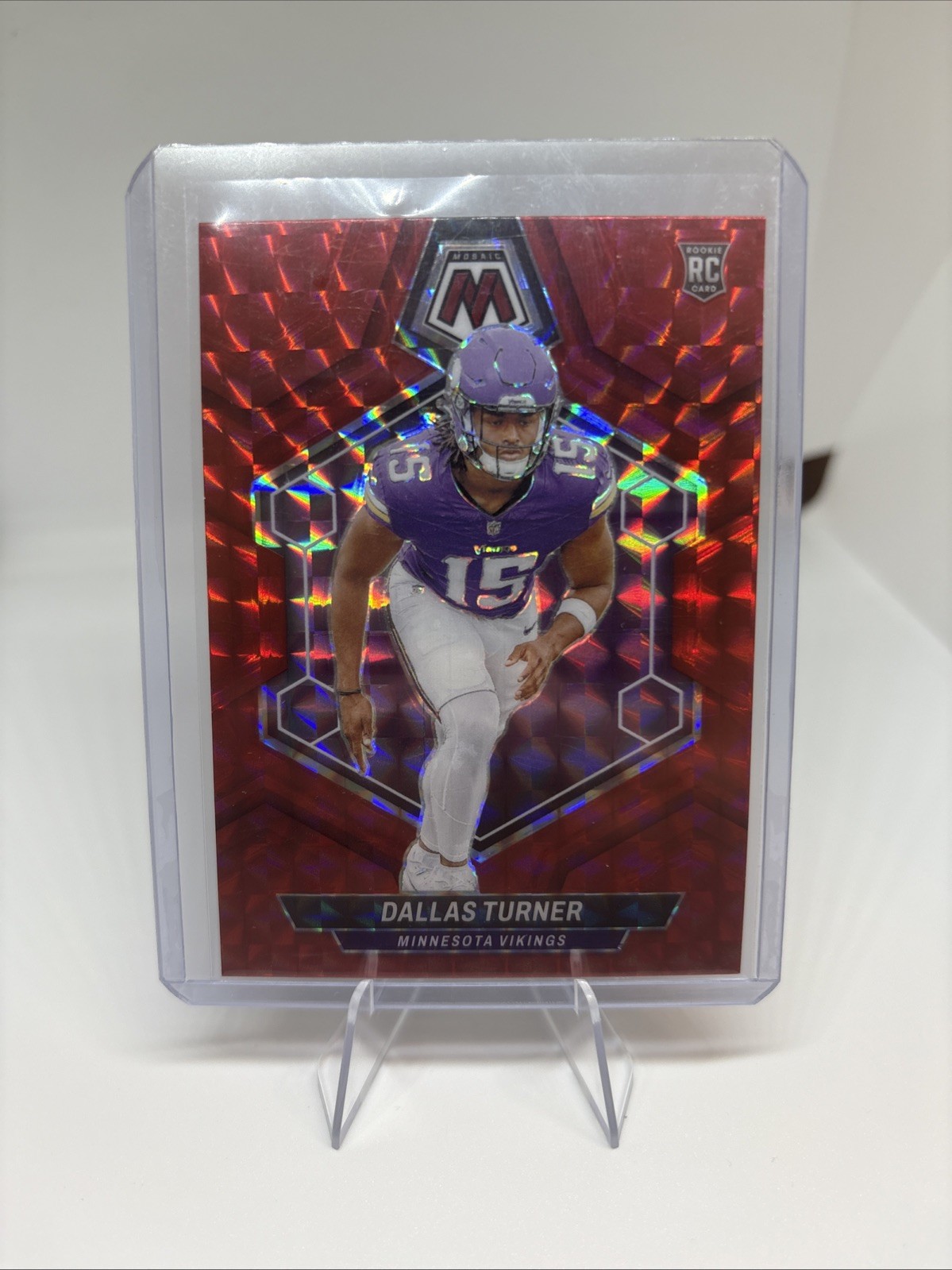 2024 Panini Mosaic - Rookies Dallas Turner #317 Red Mosaic Prizm (RC)