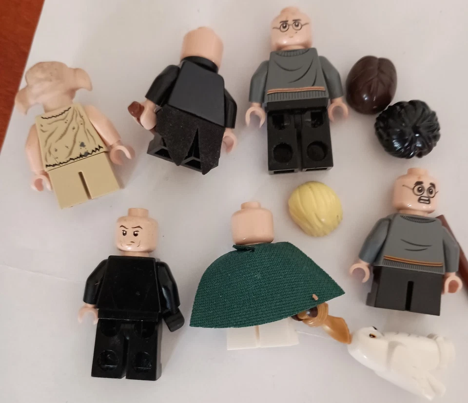 Lot 7 LEGO Minifigures Harry Potter Hedwig Dobby Flitwick Draco & Lucius Malfoy - Image 2 of 4