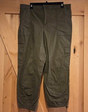 Social Standard by Sanctuary Women Plus sz XXL Capri Crop Cargo Pants Bungee