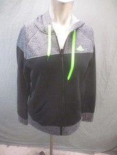 Adidas Size S Womens Multicolor Fleece Climawarm Hooded Trumb Holes Jacket 811