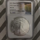 2022 American Silver Eagle NGC MS70 Arkansas U.S. State Series