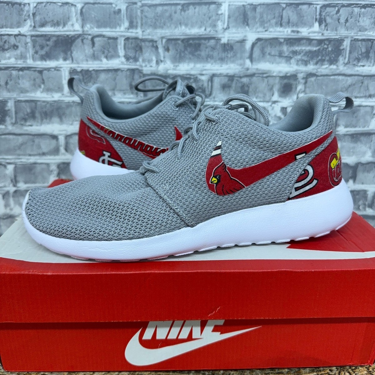 Nike Roshe One Wolf Grey St Louis Cardinals Custom 511881-023 Mens
