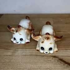 Vintage Hand Painted Ceramic puppy figurines