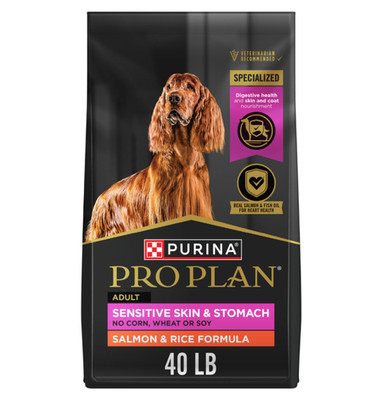 Purina Pro Plan Sensitive Skin, Stomach Salmon and Rice Formula Dog Food, 40 lbs