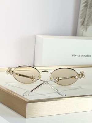 Gentle Monster PIERCED Gold Metal Frame Oval Unisex Sunglasses 61