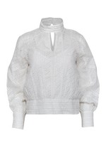 Frame - Off-White Eyelet Lace Peasant Blouse Sz S