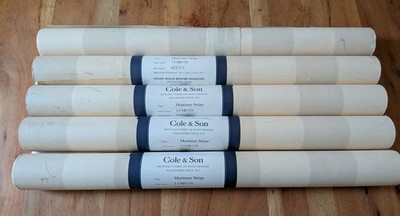 Cole & Son Mortimer Streifen Tapete 13/SR539 x 5 Rollen Beige & Creme Unversiegelt