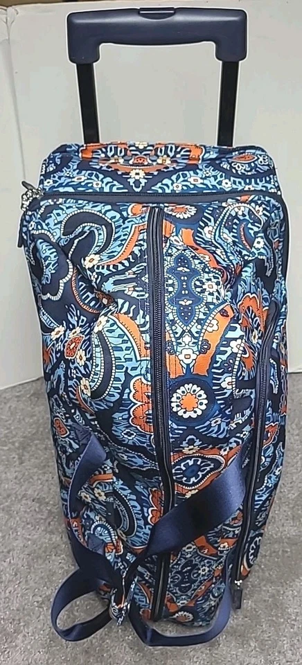 VERA BRADLEY Lighten Up 22" Rolling Wheeled Duffel Carry-on MARRAKESH Blue NWT - Image 2 of 4