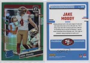 2023 Panini Donruss Optic Rated Green Hyper Prizm Jake Moody #289 Rookie RC