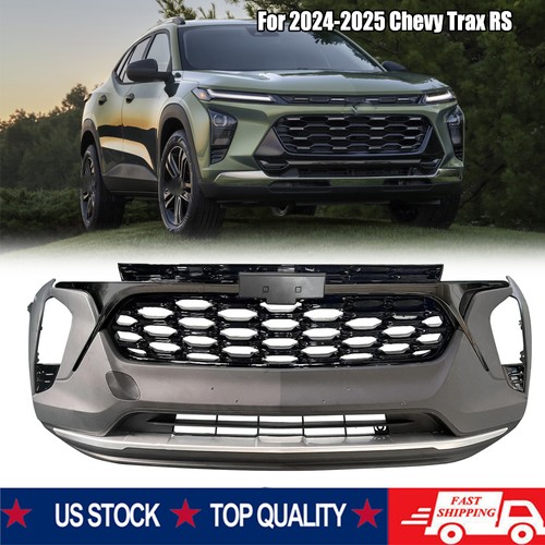 Front Bumper Cover Grille Assembly Fit For 2024-2025 Chevy Trax RS Black