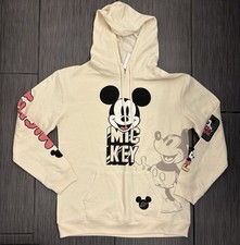 Disney Mickey Mouse Ivory Hoodie All Over Graphic Women s Large