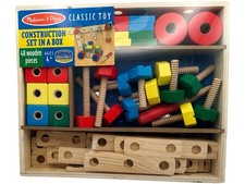 Melissa & Doug Construction Building Set 48 Piece Wooden Building Set In A Box