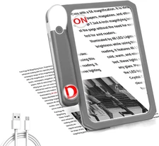 30X 10X 5X Large Magnifying Glass with Light, Rechargeable Foldable Full Book
