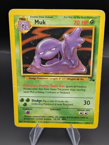 Muk 28/62 Fossil HP Unlimited Rare 1999 by Mitsuhiro Arita