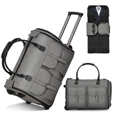 Garment Duffle Bag with Wheels for Travel Modern Grey
