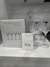 Juego de 4 vinos espumosos todo uso Marquis by Waterford, cristal | NUEVO EN CAJA