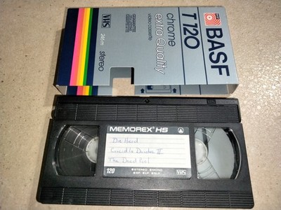 BASF T-120 VHS Die Hard/Crocilde Dundee II/The Dead Pool