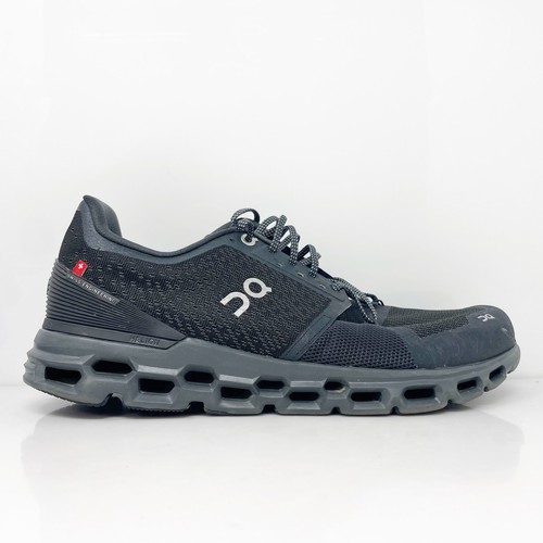 On Mens Cloudstratus Black Running Shoes Sneakers Size 9