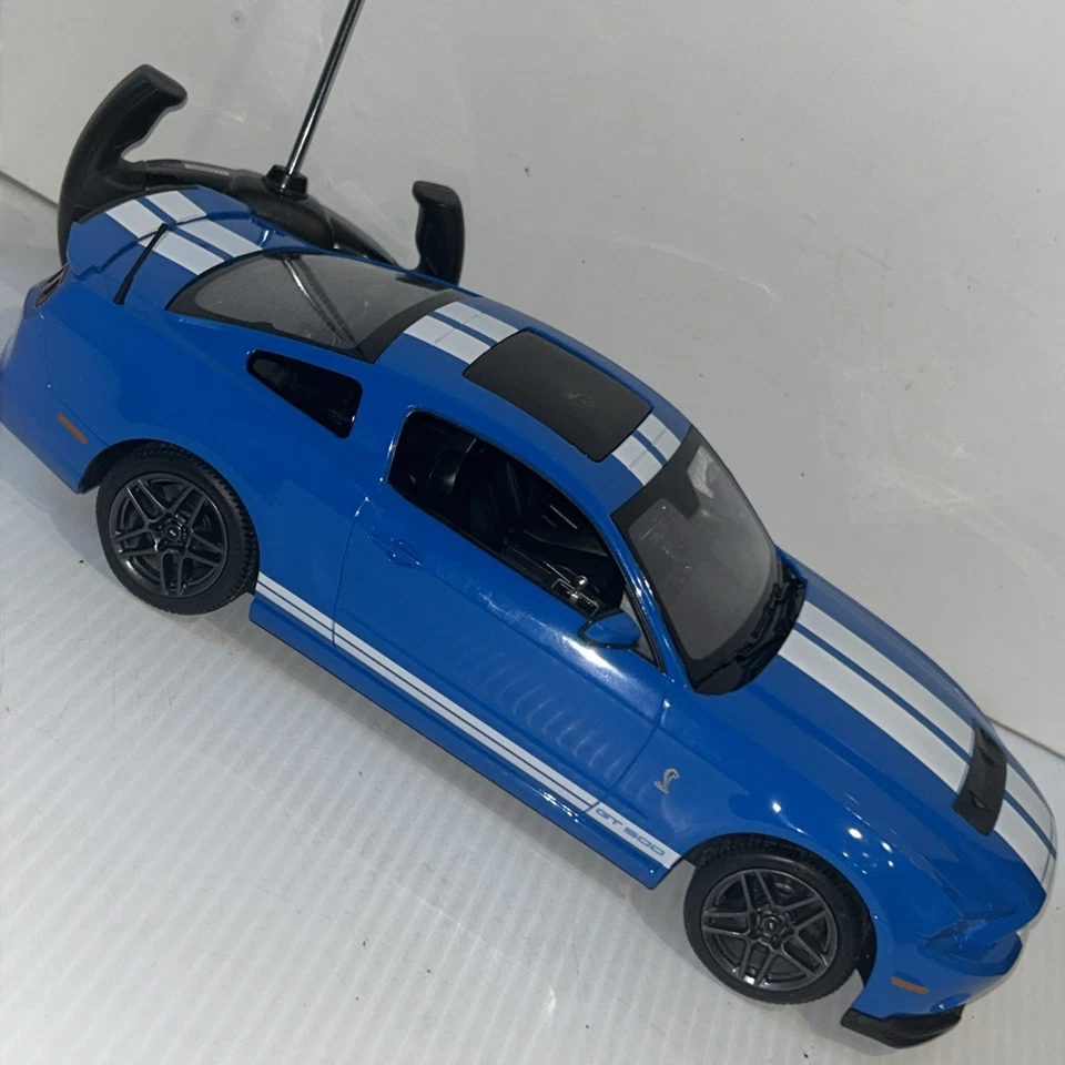 Rastar 1/14 Ford Shelby Mustang GT500 Blue White Rastar 1/14 Scale Boxed Tested - Image 4 of 4